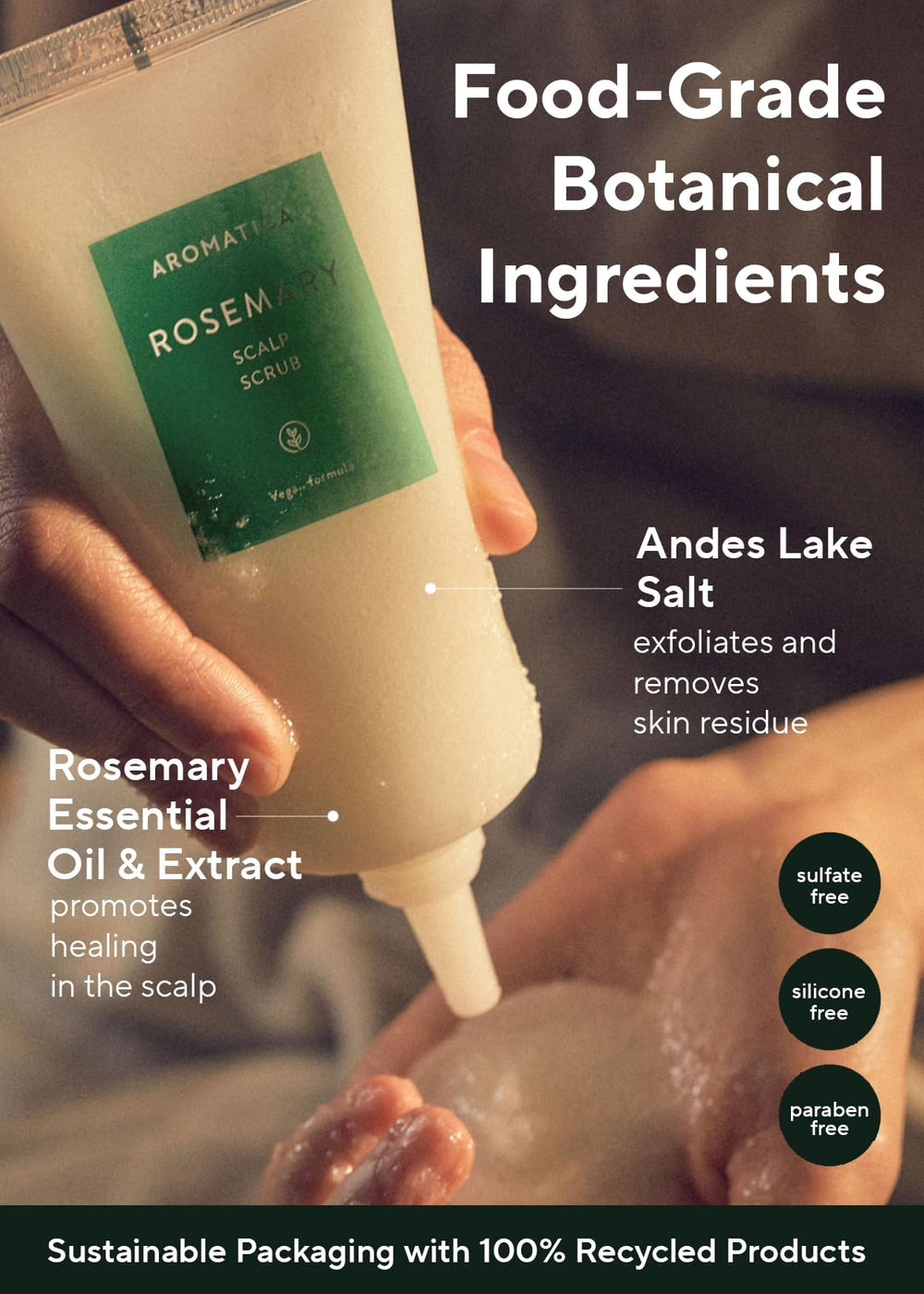 AROMATICA masaje suave, mejora la sensación de frescura y limpieza.
