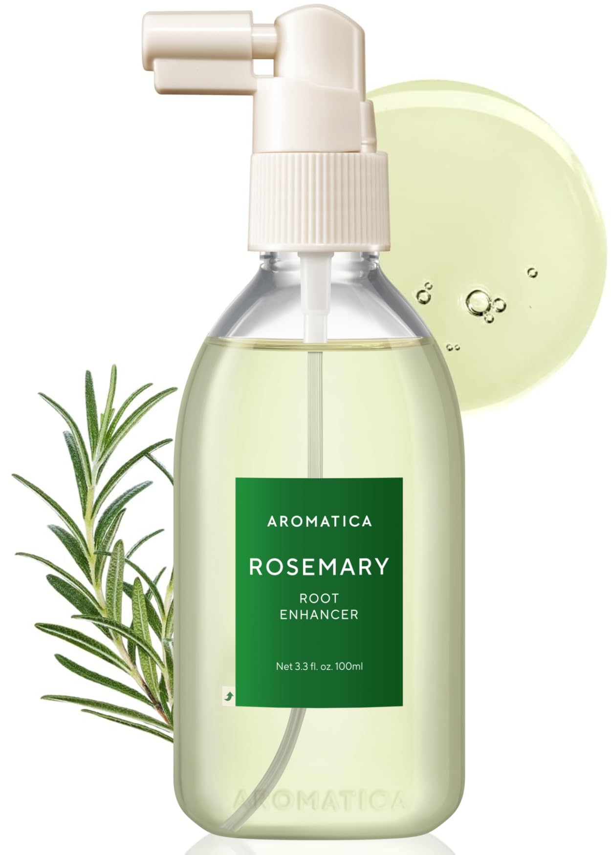 AROMATICA Potenciador de Raíces en botella con romero para cuidado diario del cabello.
