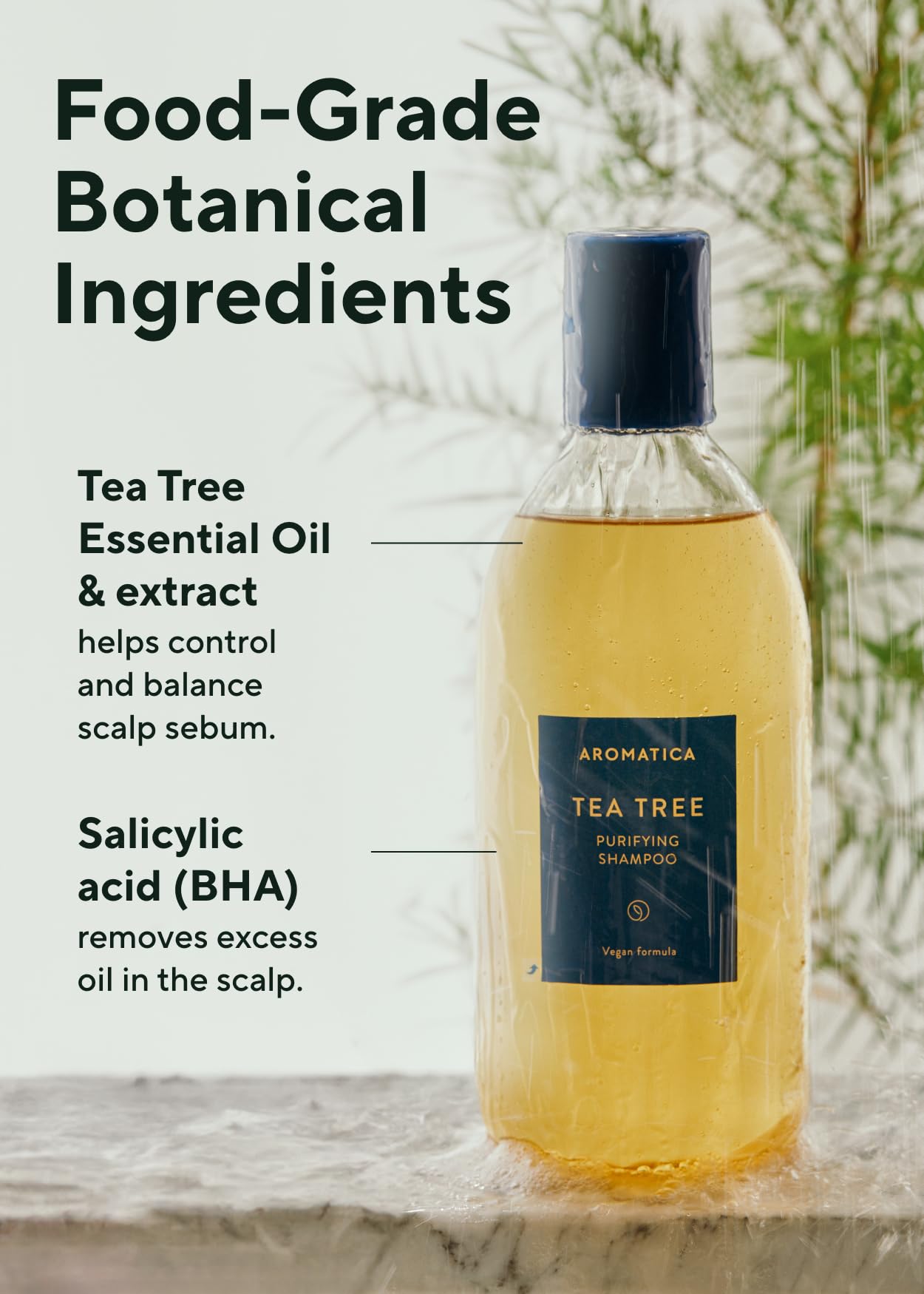 AROMATICA tea tree oil highlights natural freshness for scalp balance