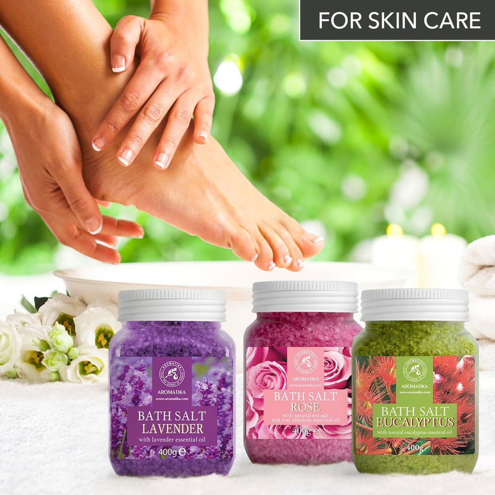 AROMATIKA Packaging of bath salts set, gift-ready.