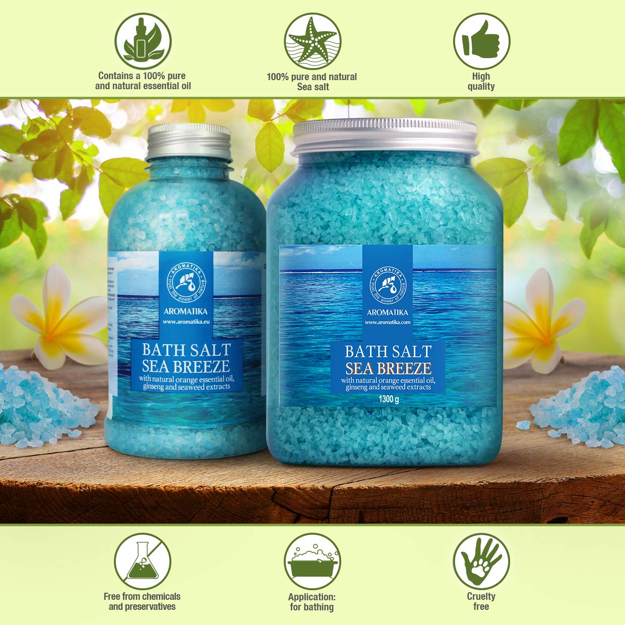 AROMATIKA Sea Breeze Bath Salt in spa scene promoting restful sleep