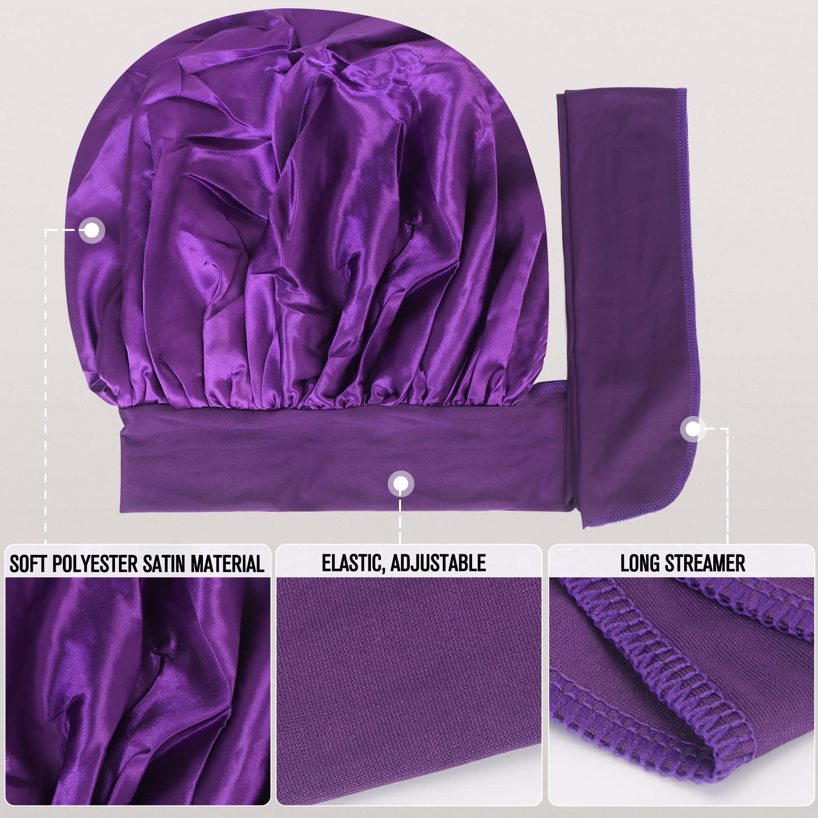Arqumi long-strap bonnet design showcasing secure hair fixation.
