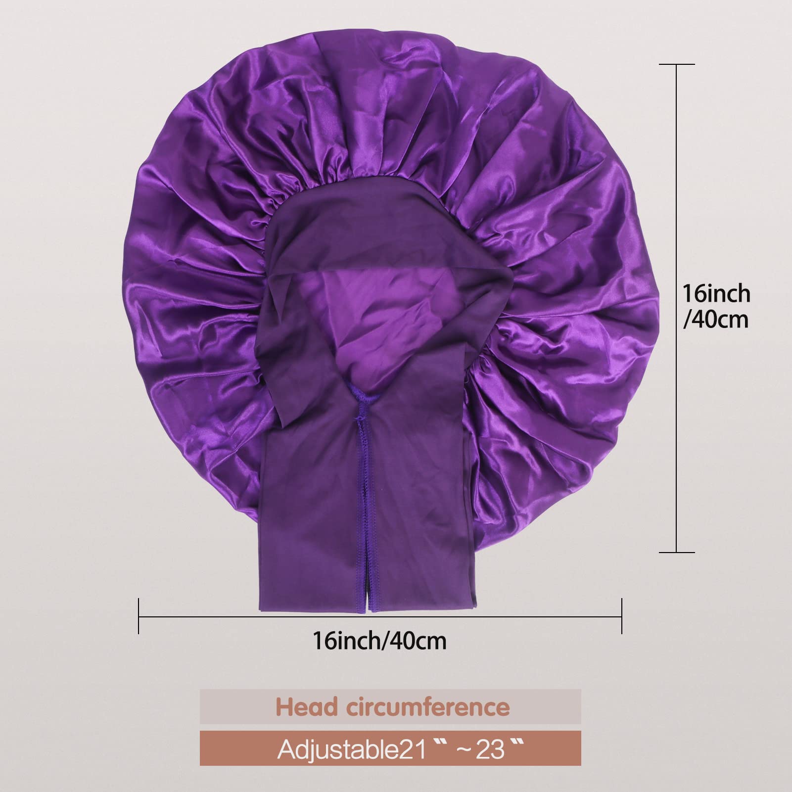 Arqumi soft satin material bonnet highlighting gentle fabric against hair.