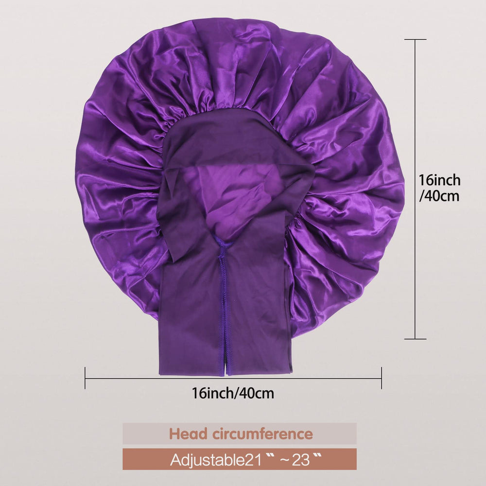 Arqumi soft satin material bonnet highlighting gentle fabric against hair.