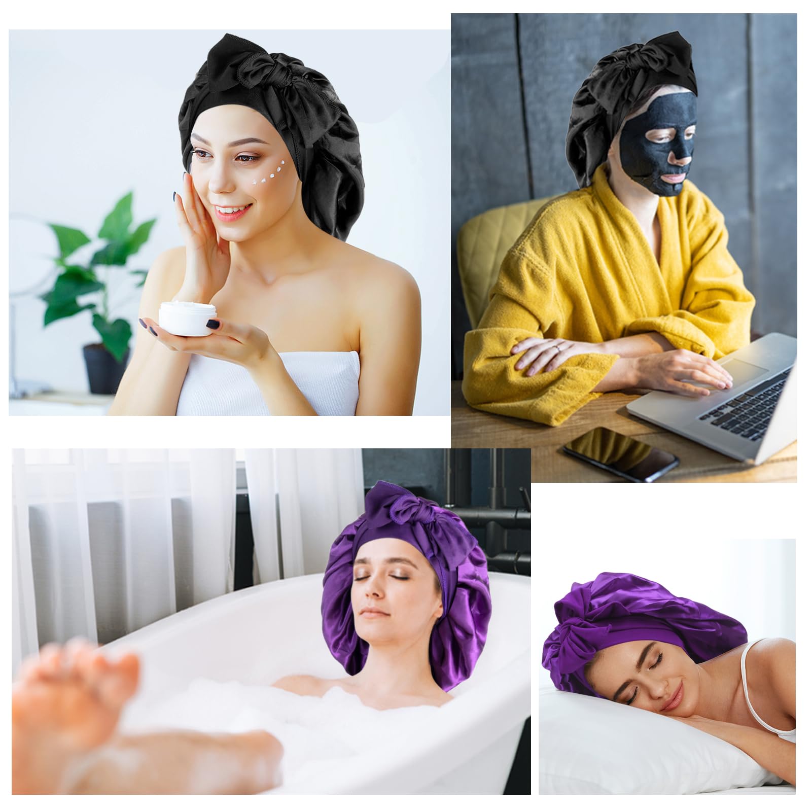 Arqumi unisex night cap ready to wear for sleep and daily activities.