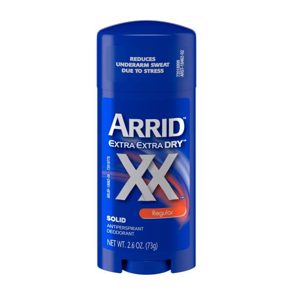 Close-up of Arrid XX Extra Extra Dry application showing smooth glide.