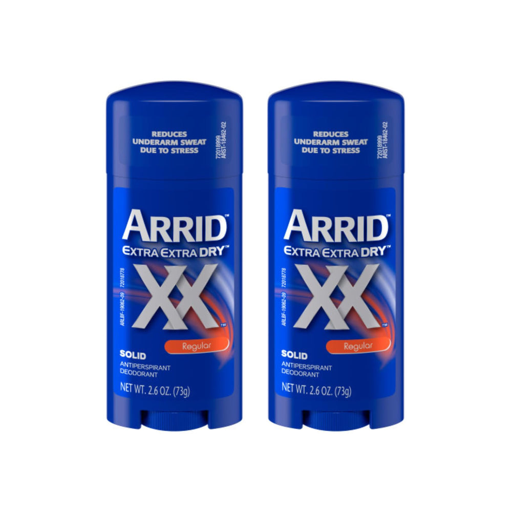 Arrid XX Extra Extra Dry solid deodorant pack of 2 for all-day dryness.