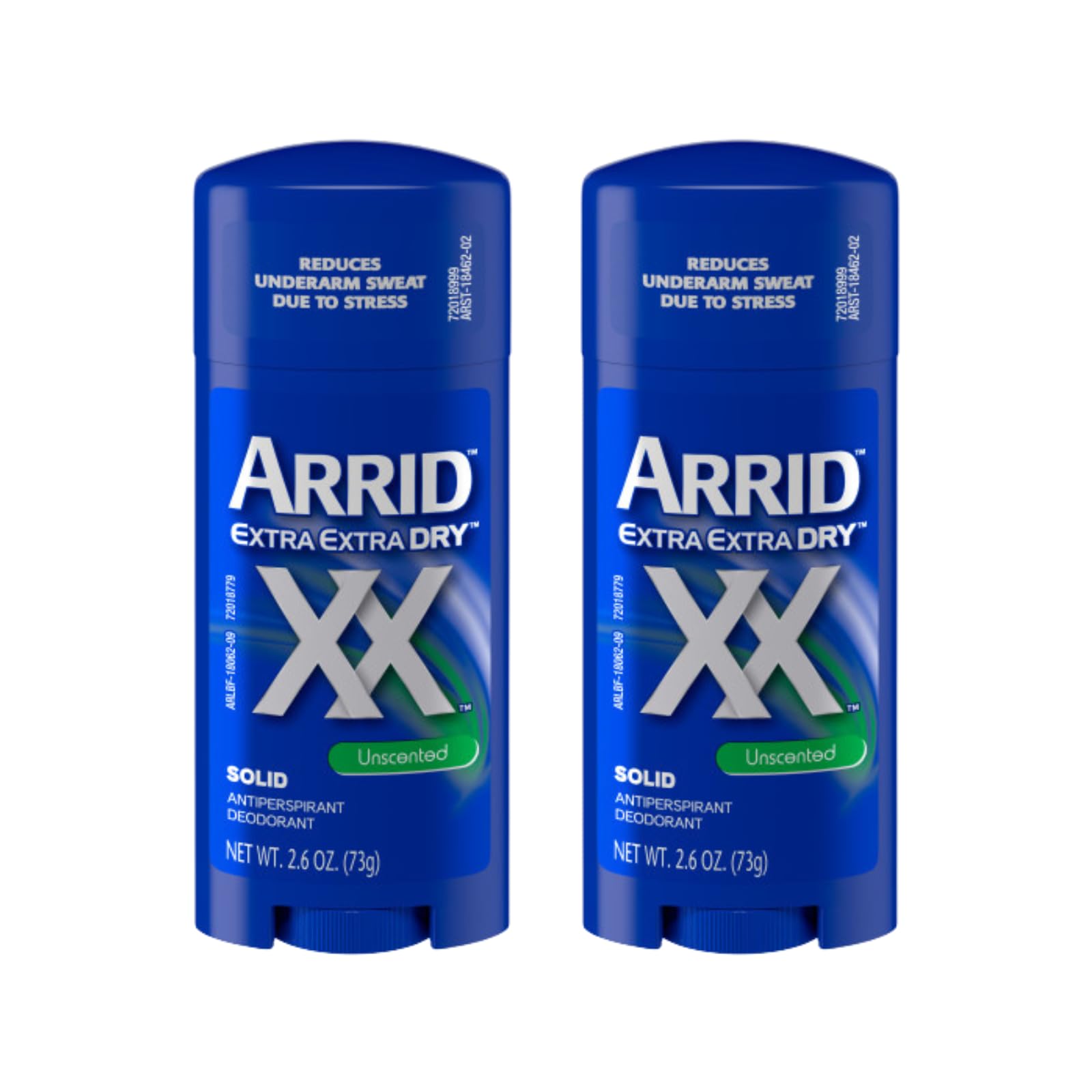 Arrid XX solid deodorant stick unscented two-pack for daily underarm protection