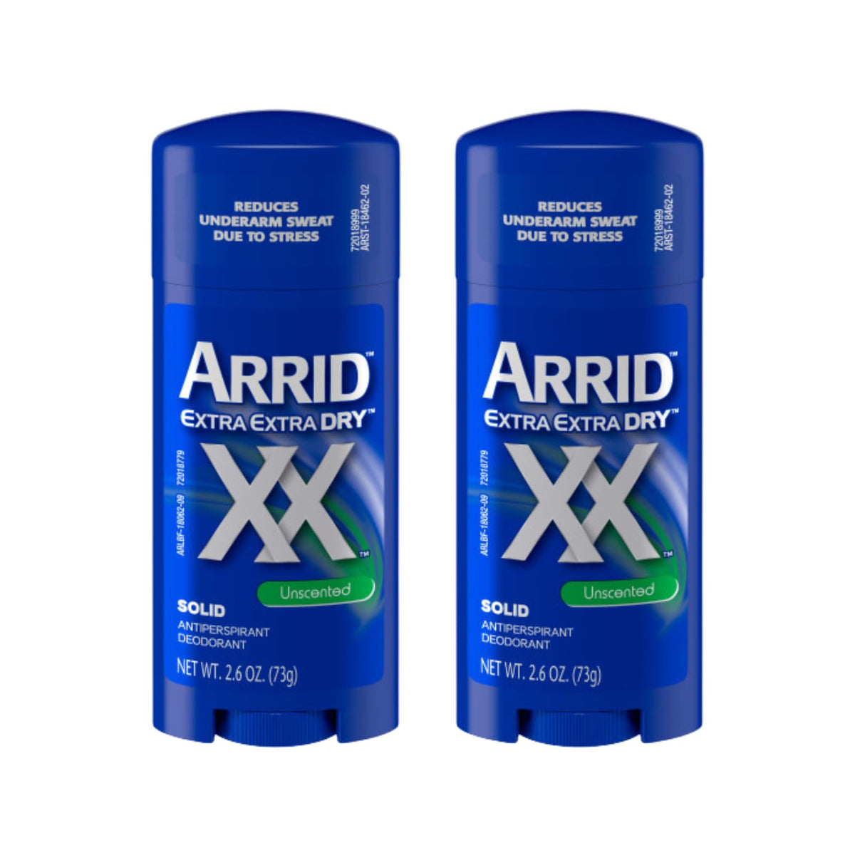 Arrid XX solid deodorant stick unscented two-pack for daily underarm protection