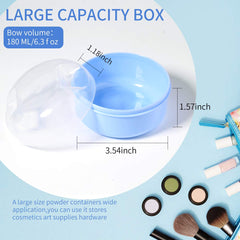 Arroyner puff case blue open shows tidy powder storage on the go