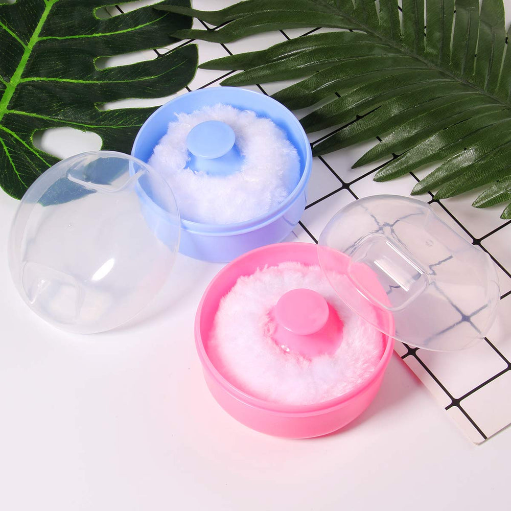 Arroyner puff case pink open demonstrates clean storage and portability