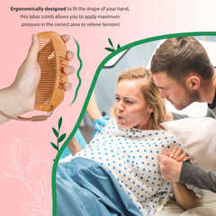 Arrozon labor comb engraved with 'it's not pain, it's strength' for calm focus