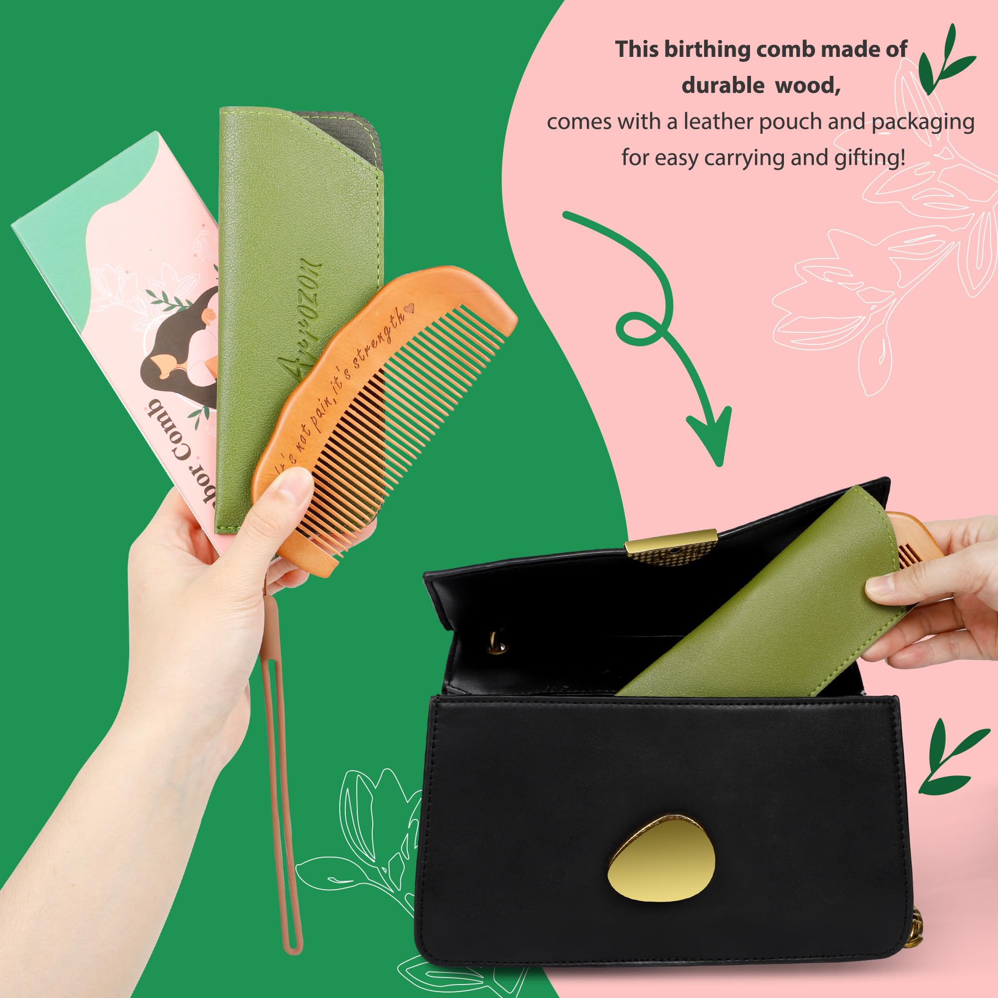 Arrozon labor comb leather bag keeps supplies secure and portable
