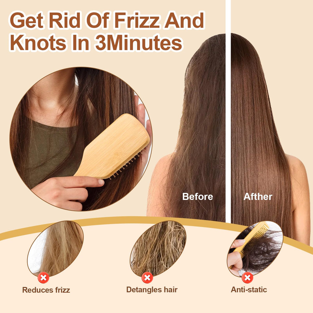 Arshray bamboo comb air-hole-design relieves pressure during brushing