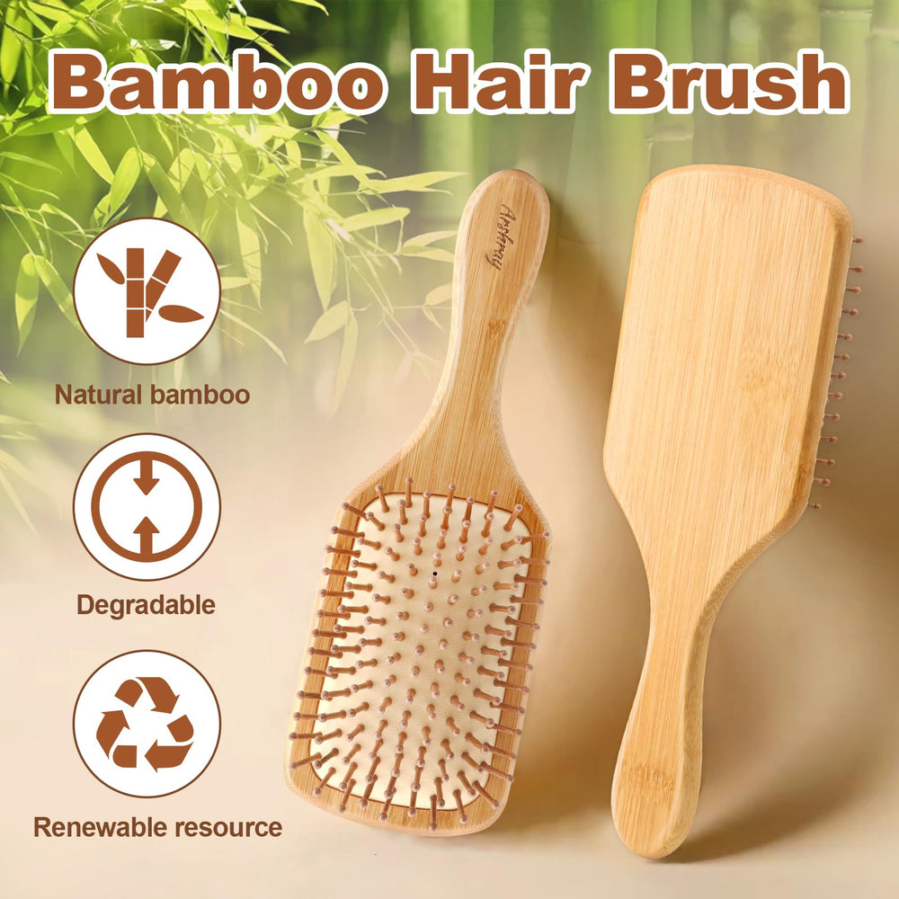Arshray bamboo comb ergonomic-handle for comfortable styling