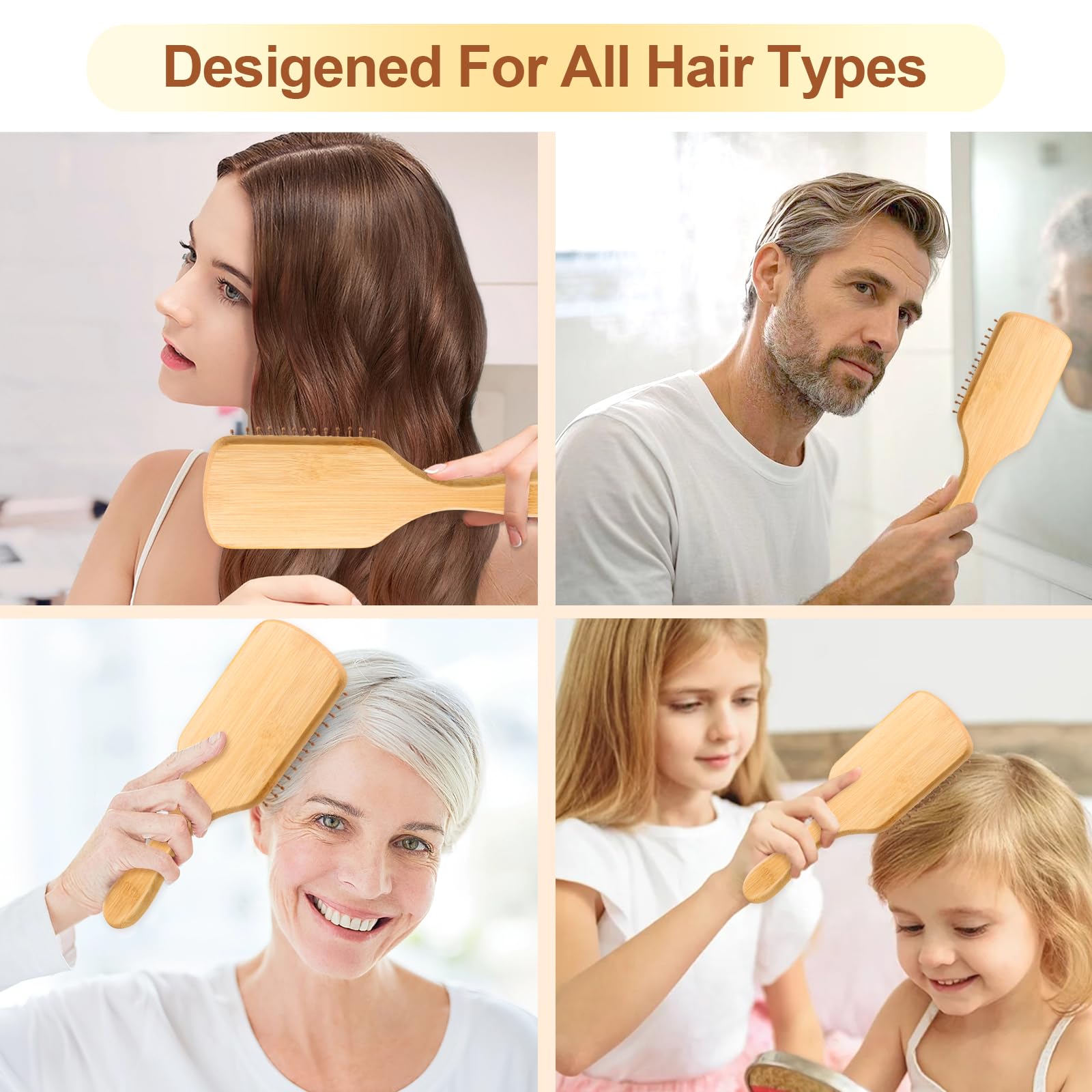 Arshray bamboo comb knots-untangle to remove tangles without breakage