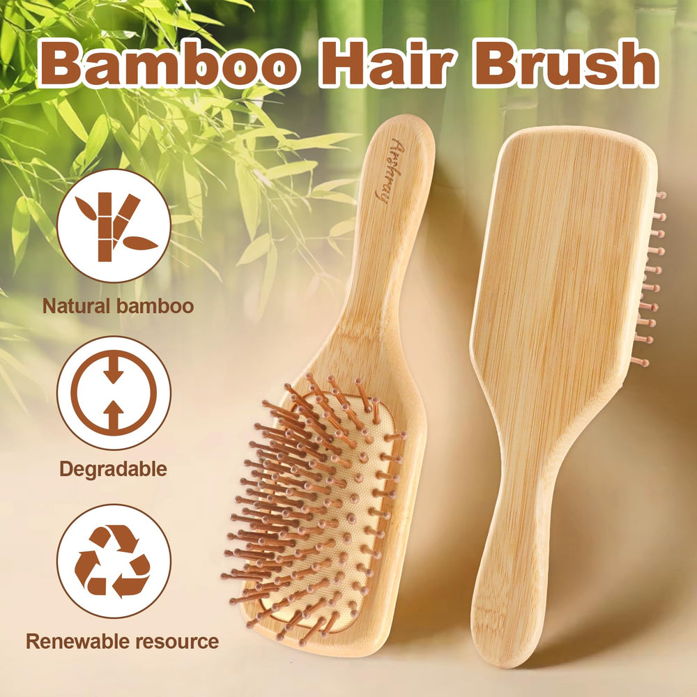 Arshray bamboo teeth brush demonstrates anti-static properties for smoother hair.