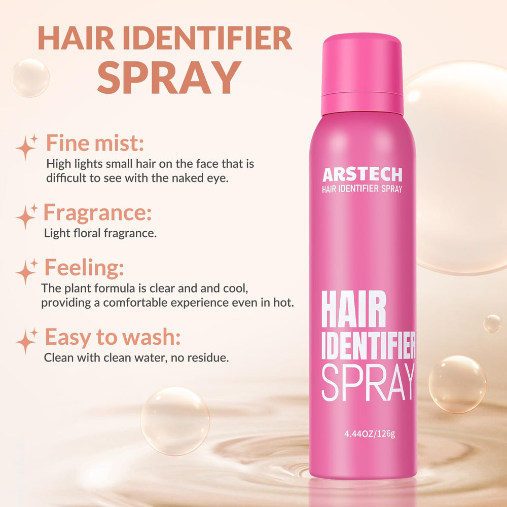 Arstech dermaplaning spray applied on face for moisturization and hair visibility