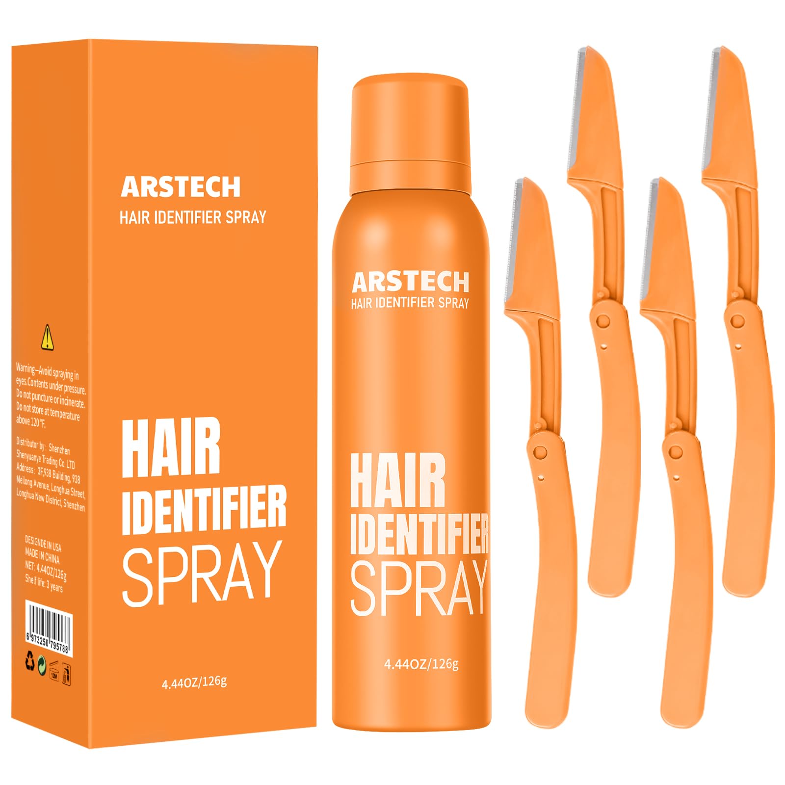 arstech Hair Identifier Spray highlights fine facial hair for a precise shave.