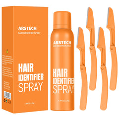 arstech Hair Identifier Spray highlights fine facial hair for a precise shave.