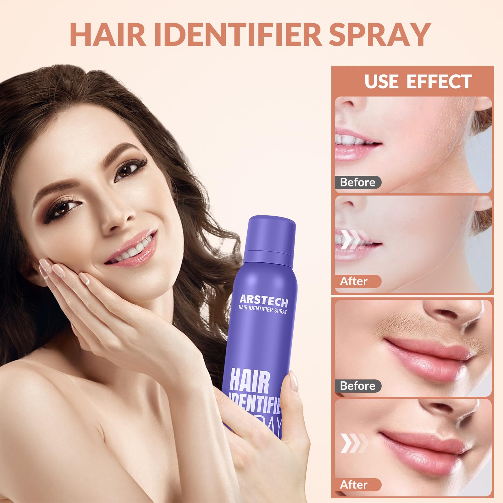 Arstech Moisturizing Hair Identifier Spray Application promotes skin hydration after use.
