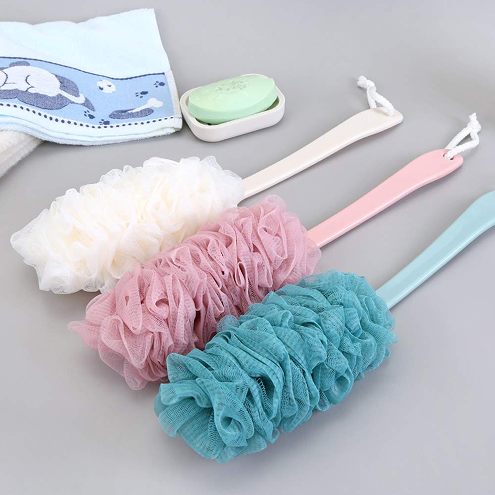 Arswin shower-cleanse back-scrubber blue compatible with all bath spaces.