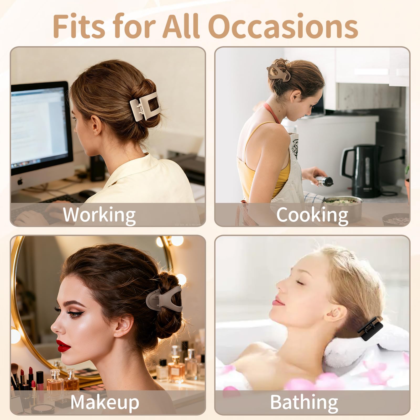 Artchita clip holding a half-up style for versatile styling.