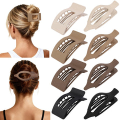 Artchita oval flat hair clip in brown designed for secure all-day wear.