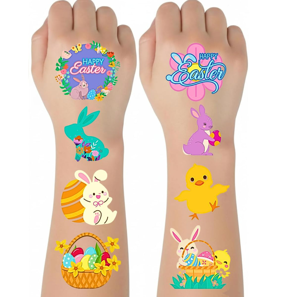 Tatuaje temporal ArtCreativity conejo de Pascua, ideal para fiestas infantiles y manualidades.