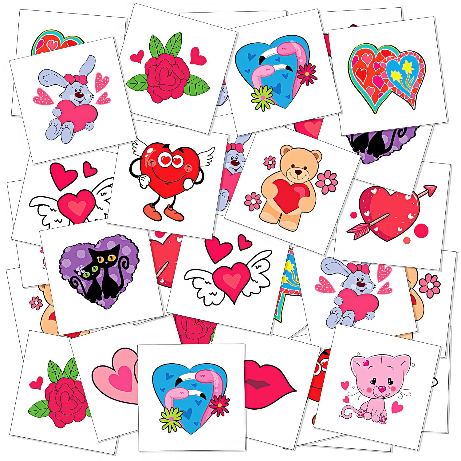 Tatuajes temporales ArtCreativity con conejitos amorosos para bolsas de regalo en clase