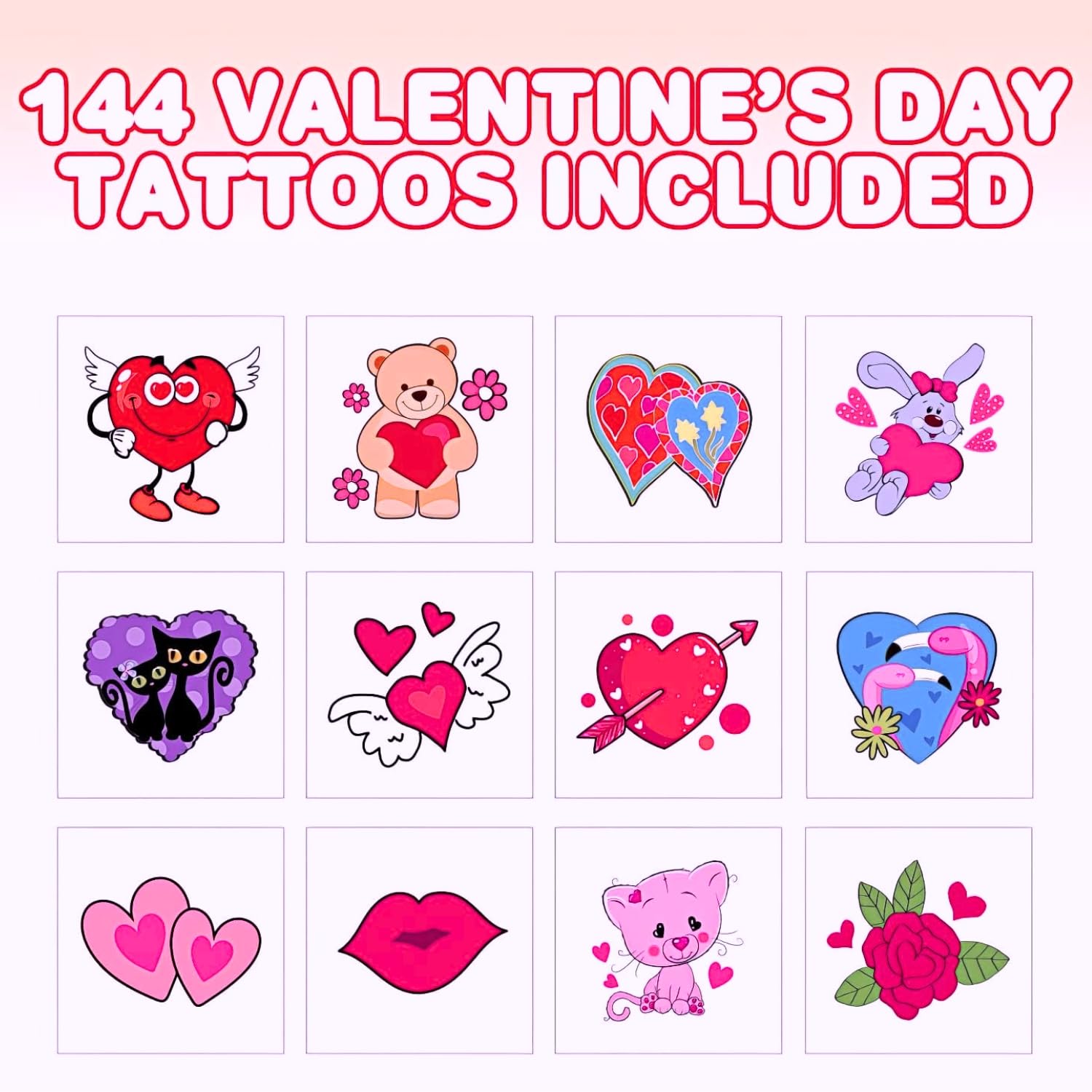 ArtCreativity tatuajes para niños con gatitos y corazones
