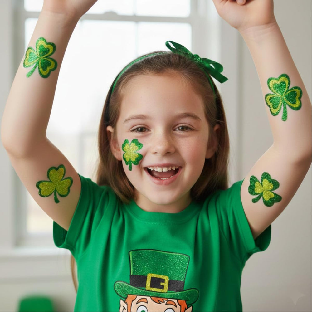 ArtCreativity tatuajes temporales con brillo duradero para San Patricio.