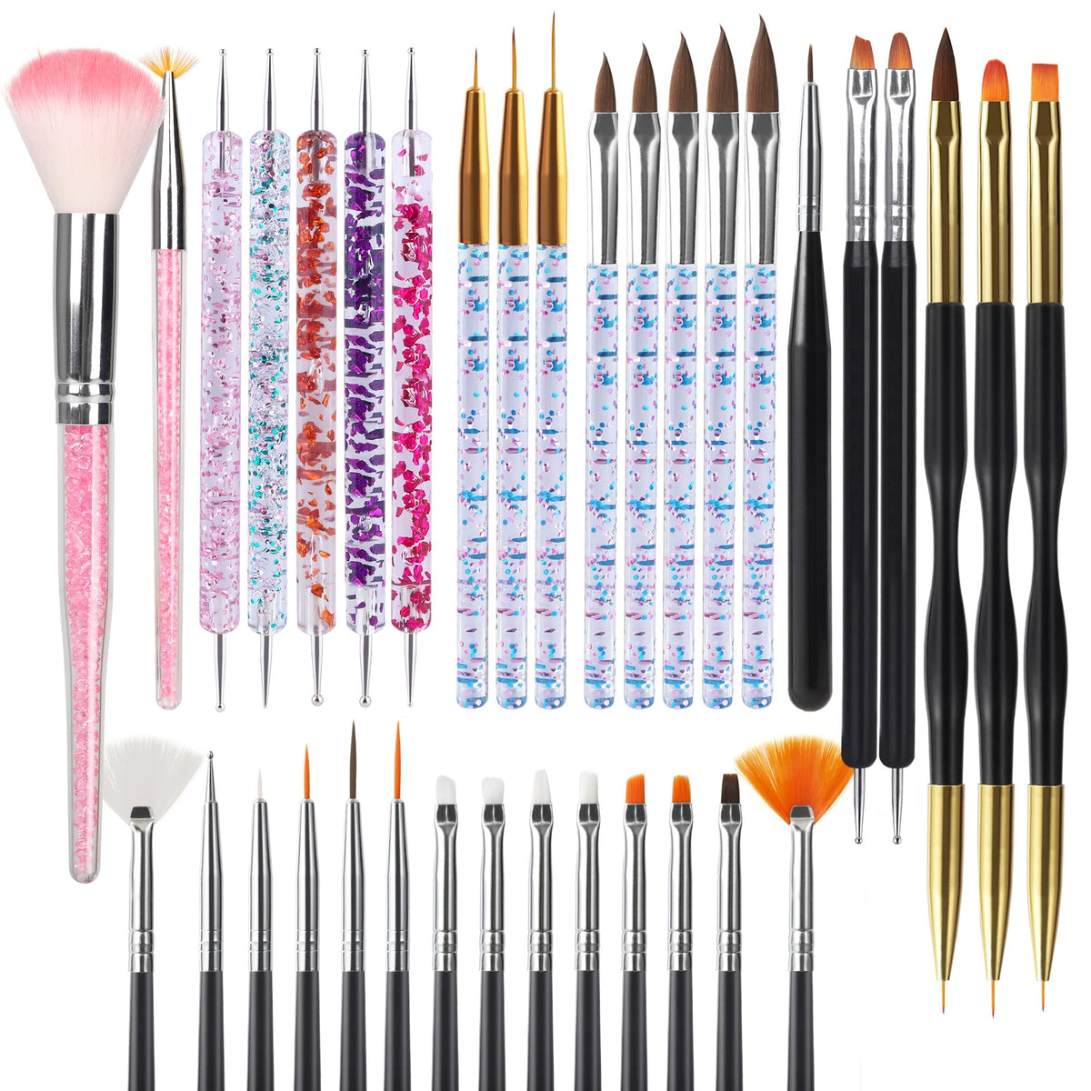 Artdone 35pcs nail art pens and brushes set for precision designs on nails