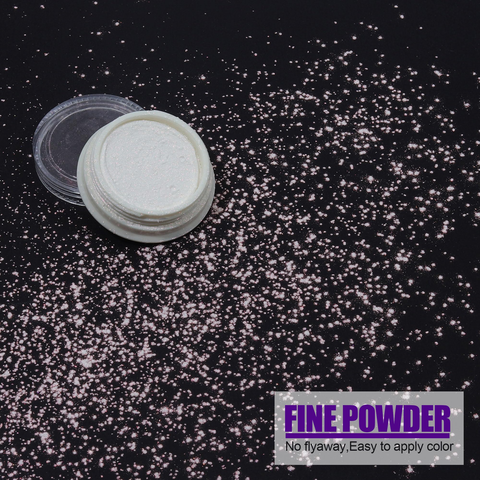 Artdone Chrome Nail Powder base negro, dramatiza colores con efecto espejo.