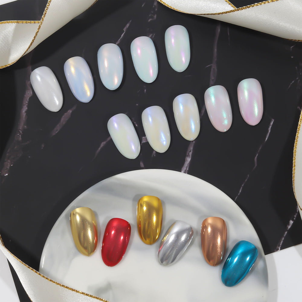 Artdone Chrome Nail Powder brillo espejo, destellos plateados para uñas.