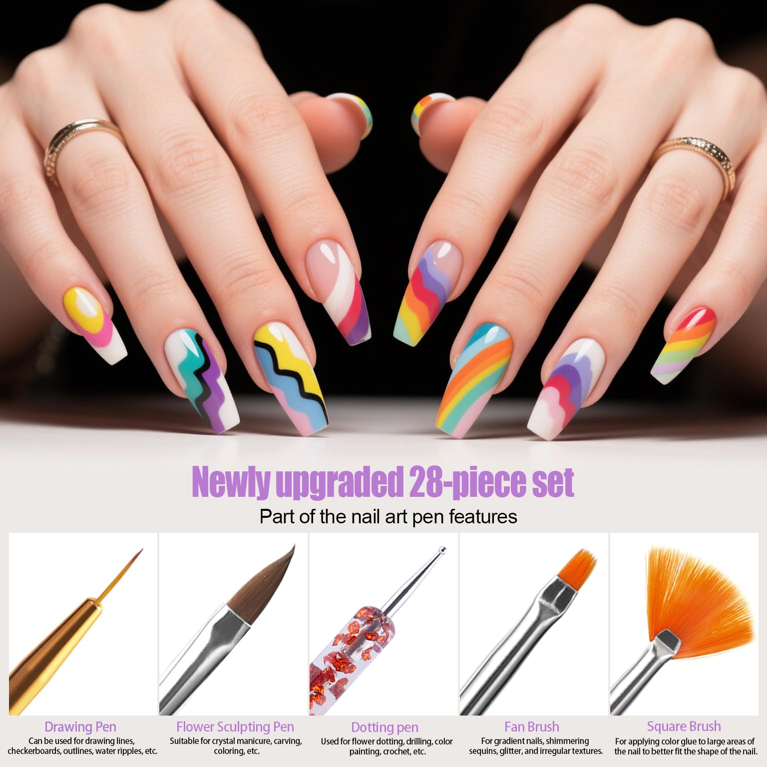 Artdone easy-grip detail brushes with copper ferrules for control