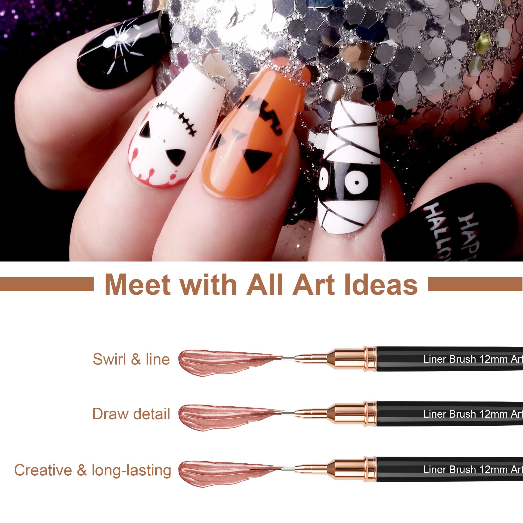 Artdone detailing nail art brushes support small strokes and fine work.