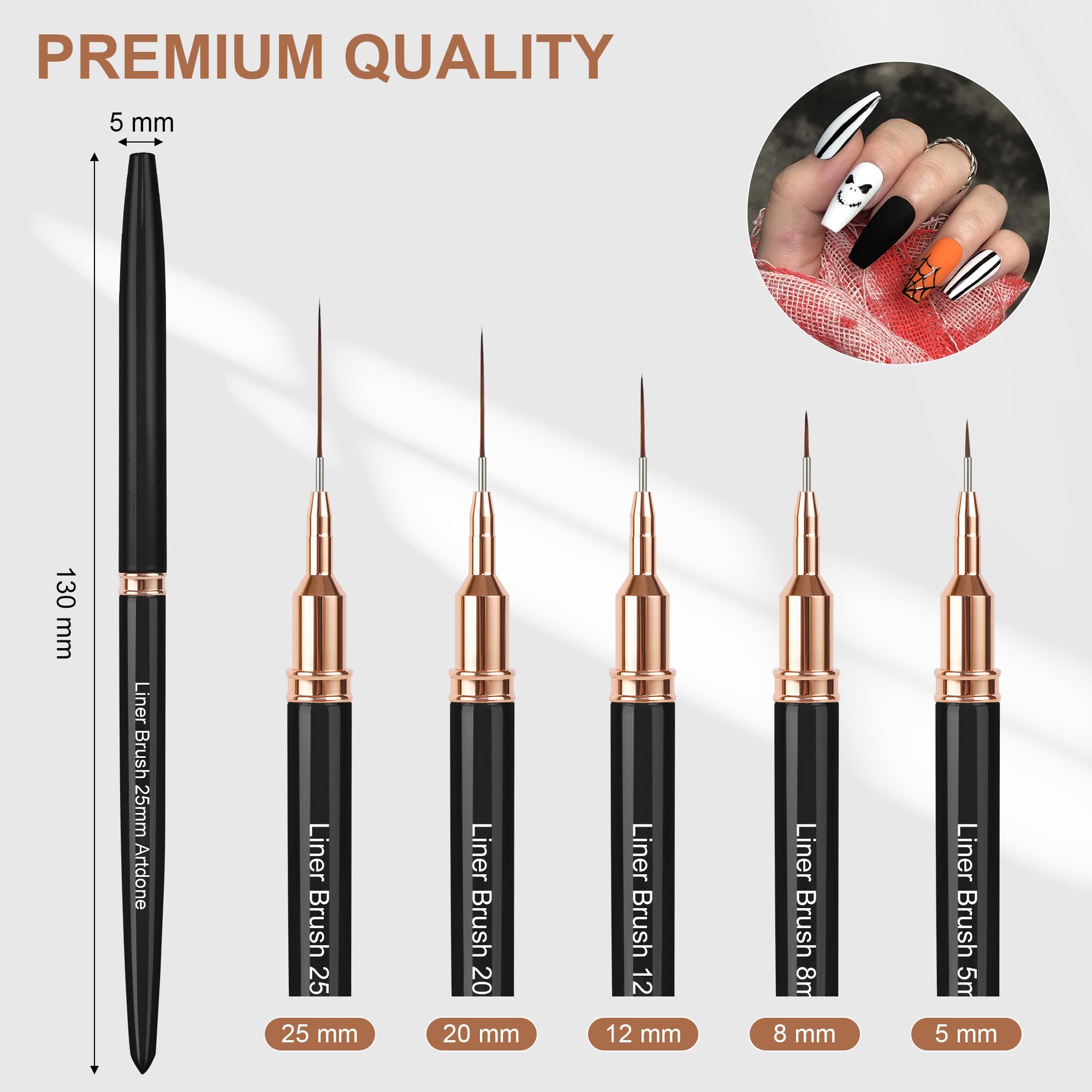 Artdone easy-grip handles provide comfortable control for long nail art sessions.