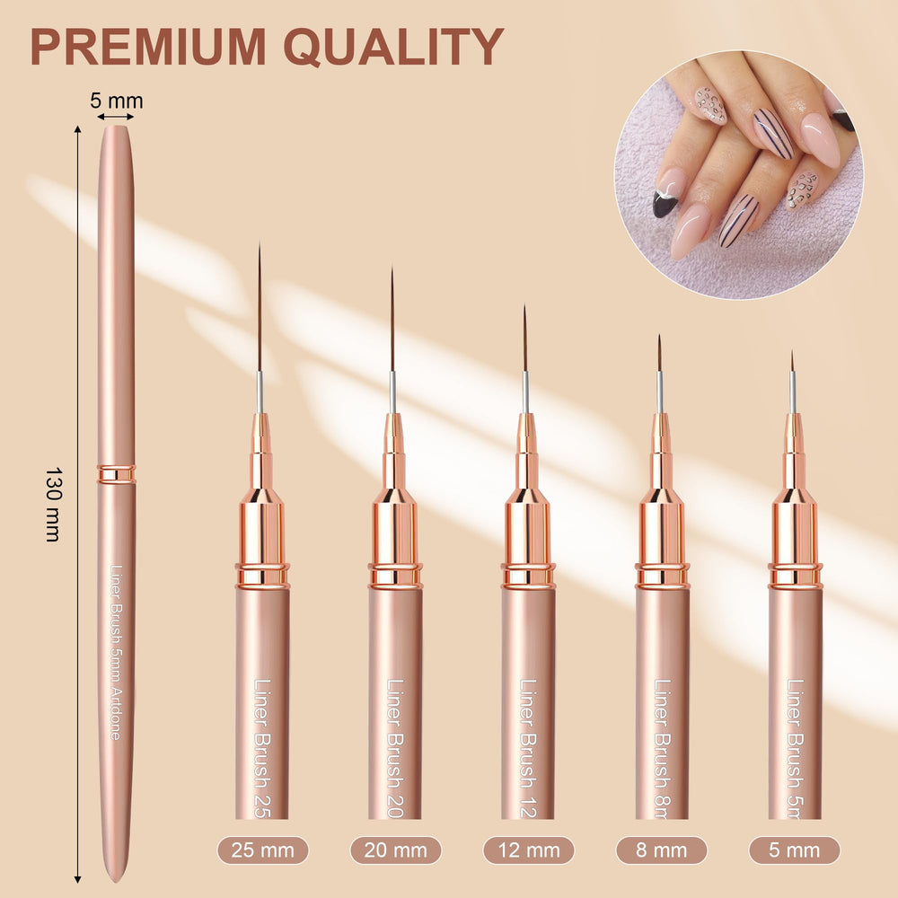 Artdone easy-grip nail brush handles provide comfortable control during detailed designs.