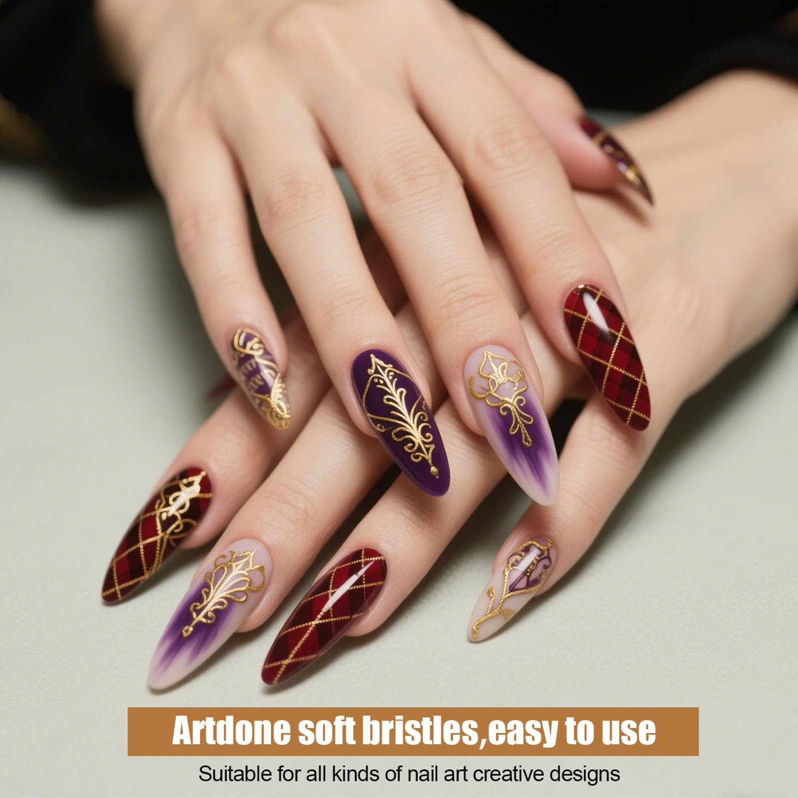 Artdone fine detail brushes ideal for flowers and patterns.