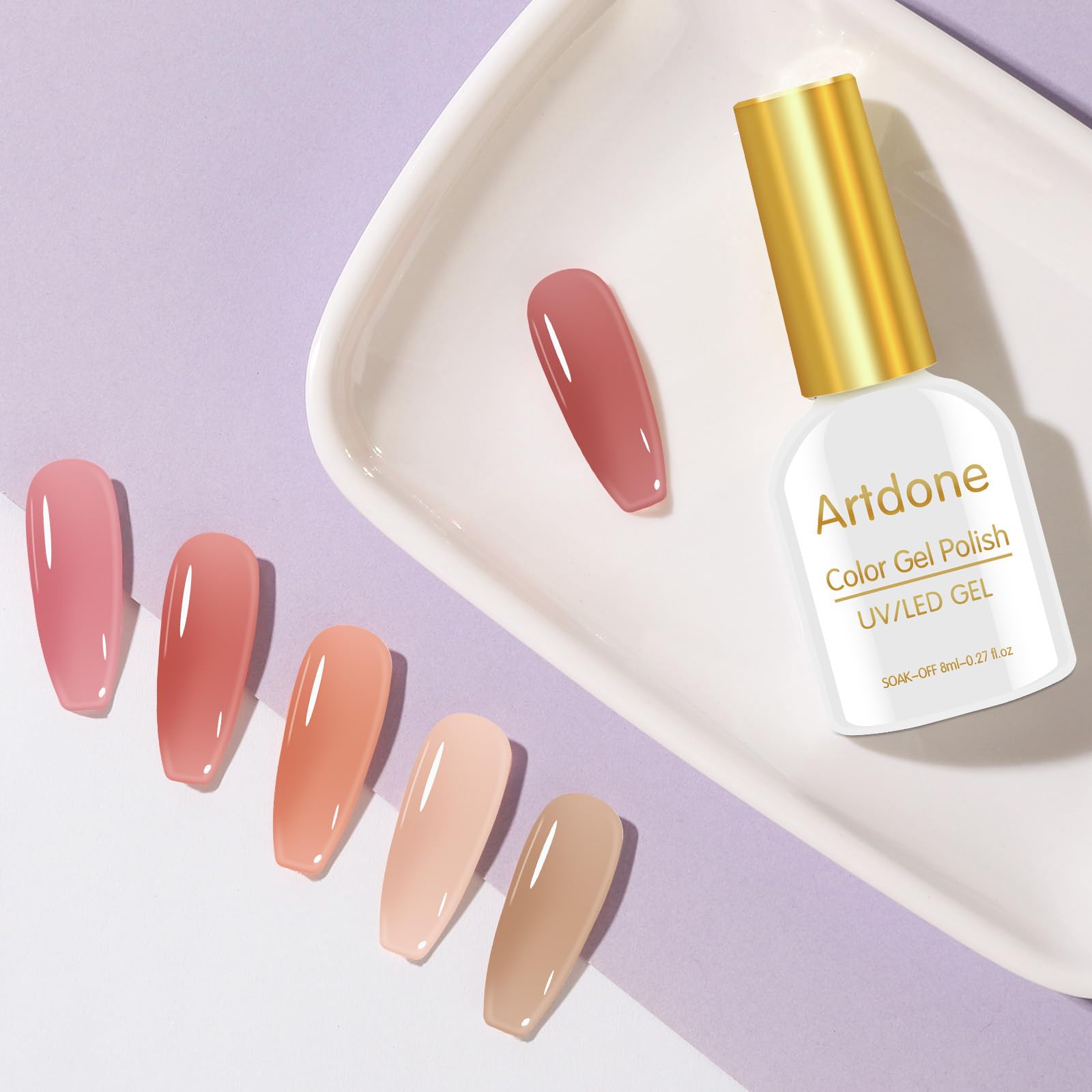 Artdone manicure kit with LED lamp for at-home nail refinements.