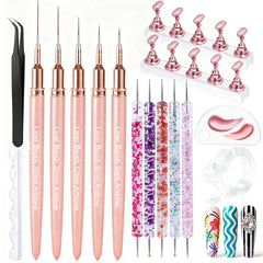 Artdone nail-art-pens-set-thin-lines enables precise detailing on UV gel nails