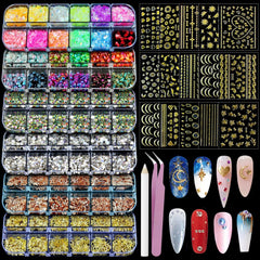 Artdone Nail Art Studs Kit with multicolor boxes for creative at-home manicures