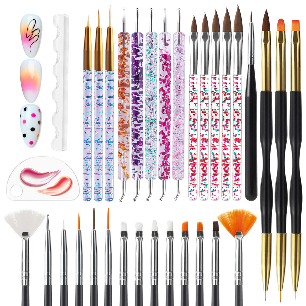 Artdone nail dotting tools 32pcs kit detailed brushes for precise lines