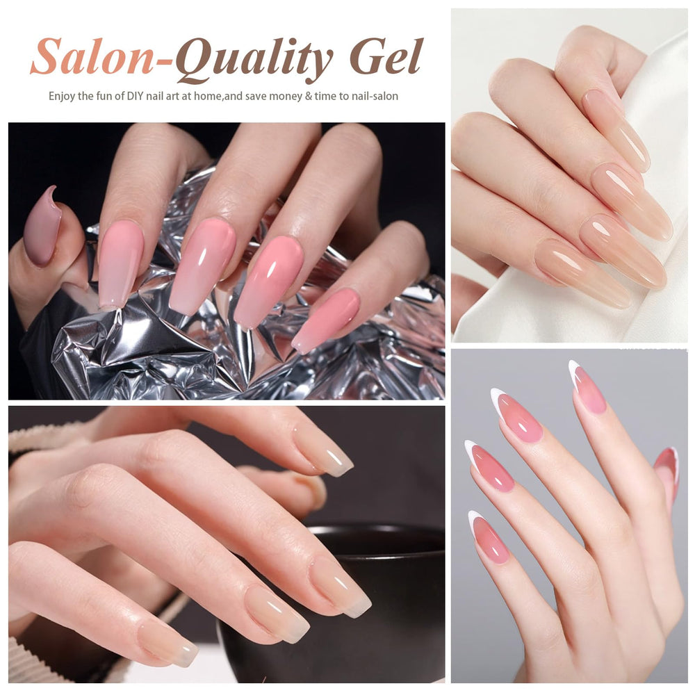 Artdone nude brown jelly polish for warm, neutral nails.
