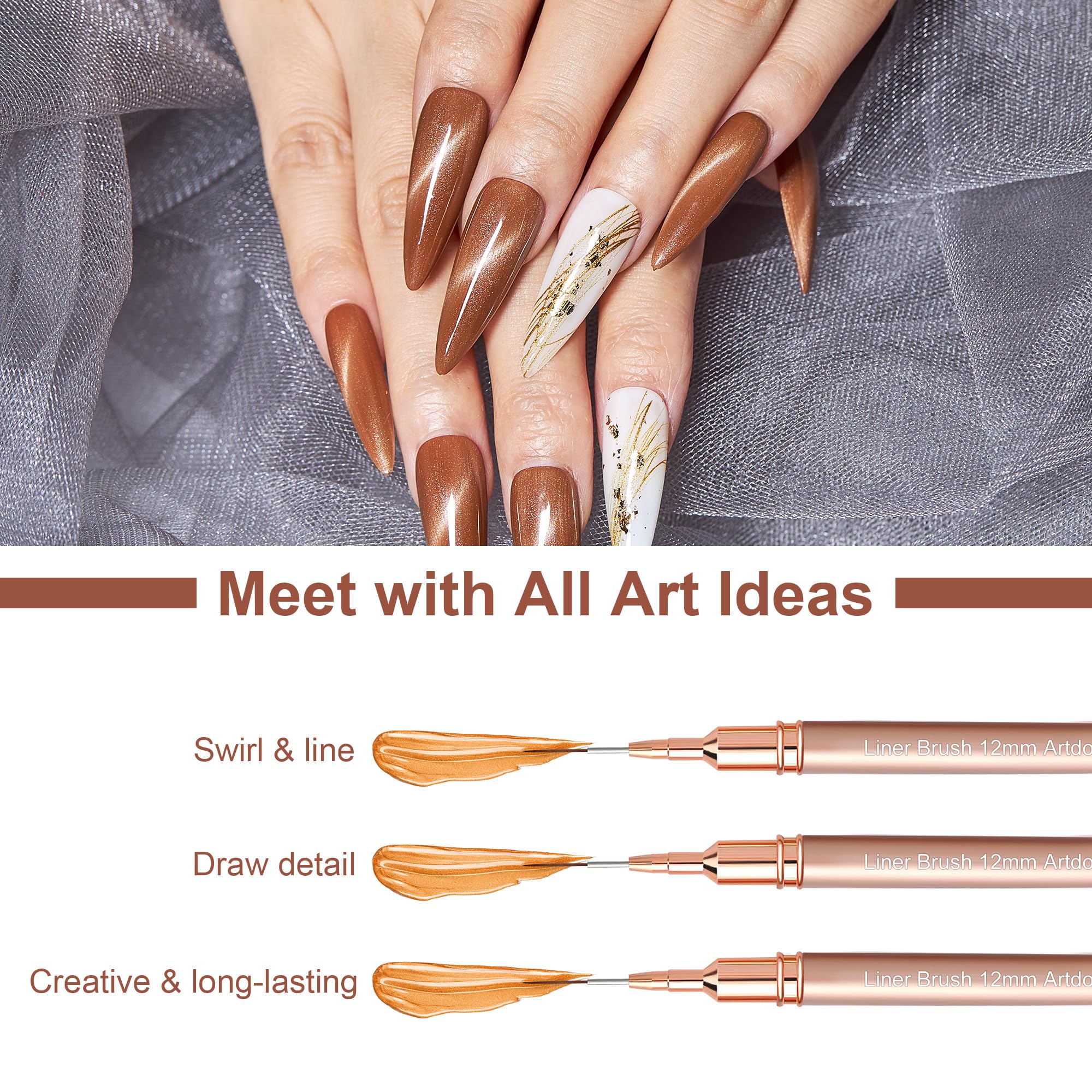 Artdone 12mm precision brush for small patterns and short strokes.
