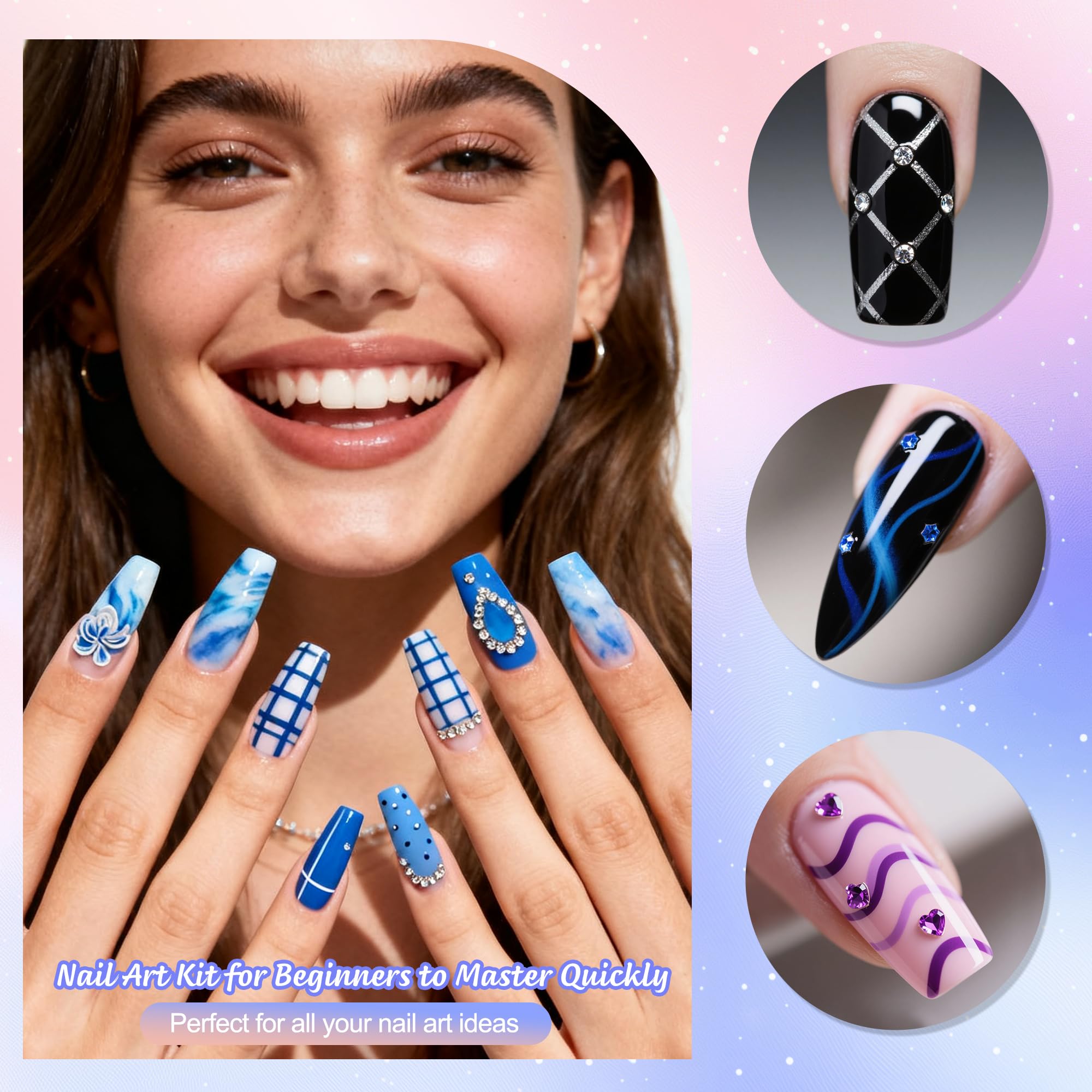 Artdone varied-brush-sizes-collection supports versatile nail art from fine lines to fills
