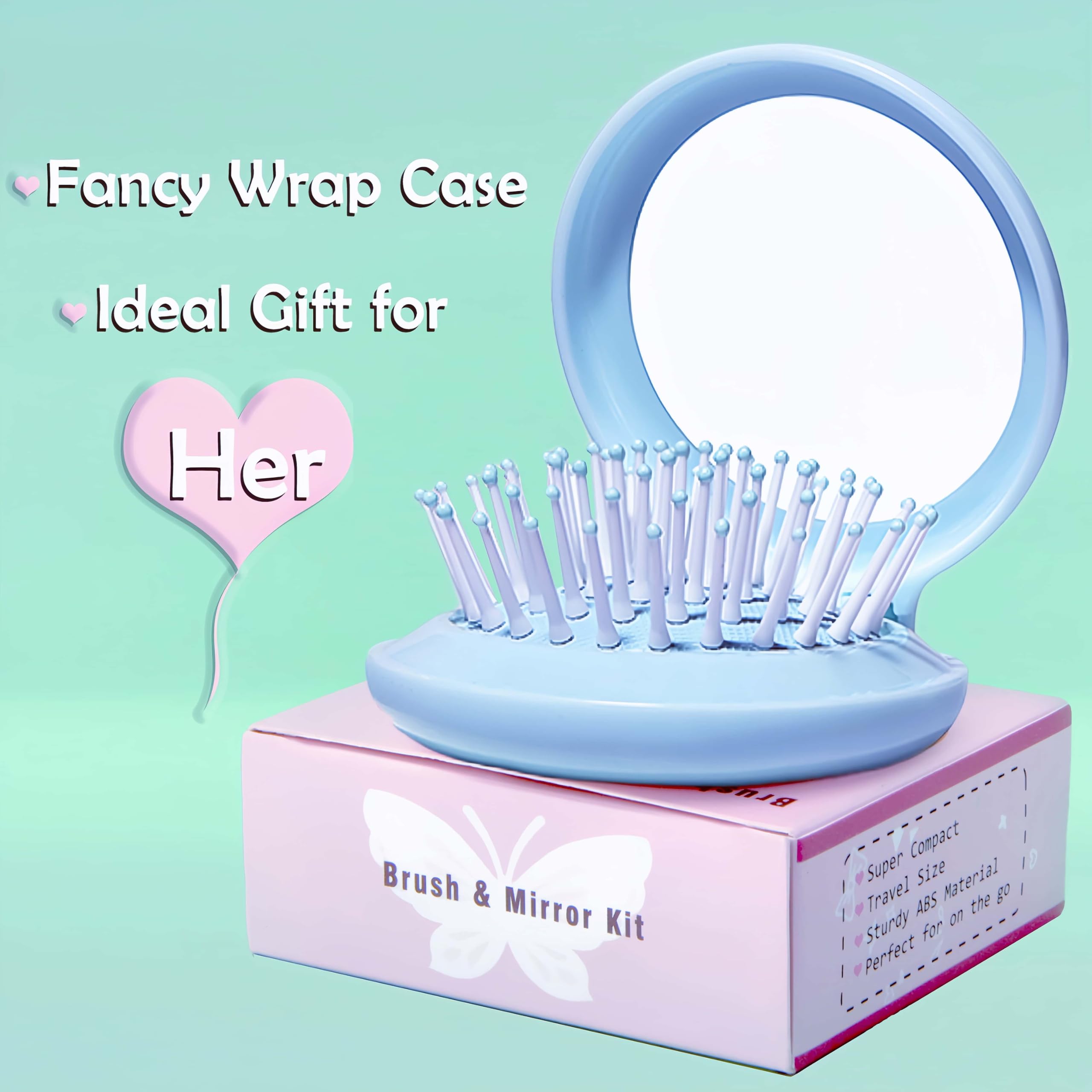 Arthaxi durable ABS hairbrush with mirror designed for daily use.