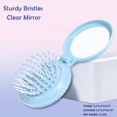 Arthaxi pocket-size hairbrush and mirror for on-the-go grooming.