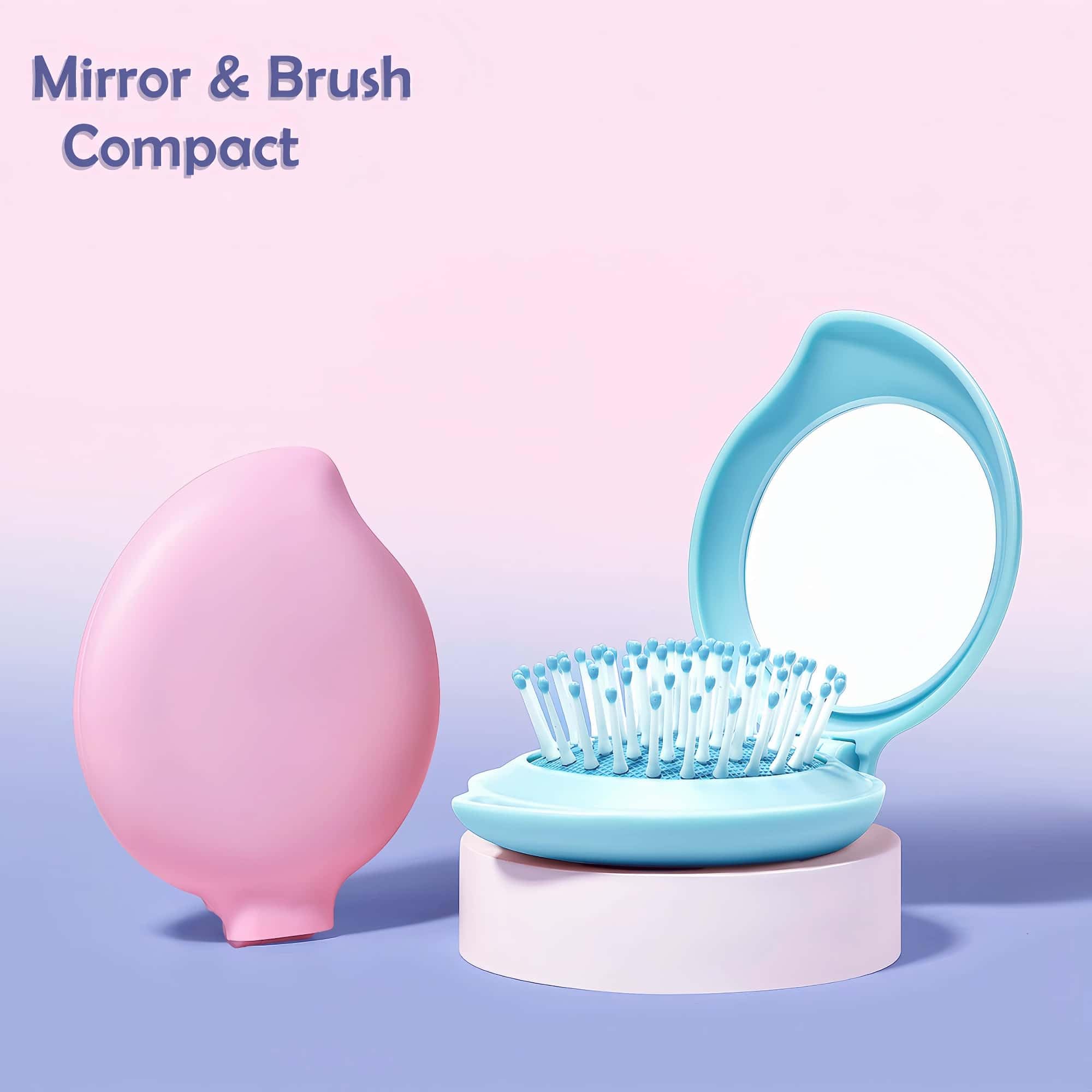 Arthaxi purse-size travel brush ideal for quick touchups anywhere